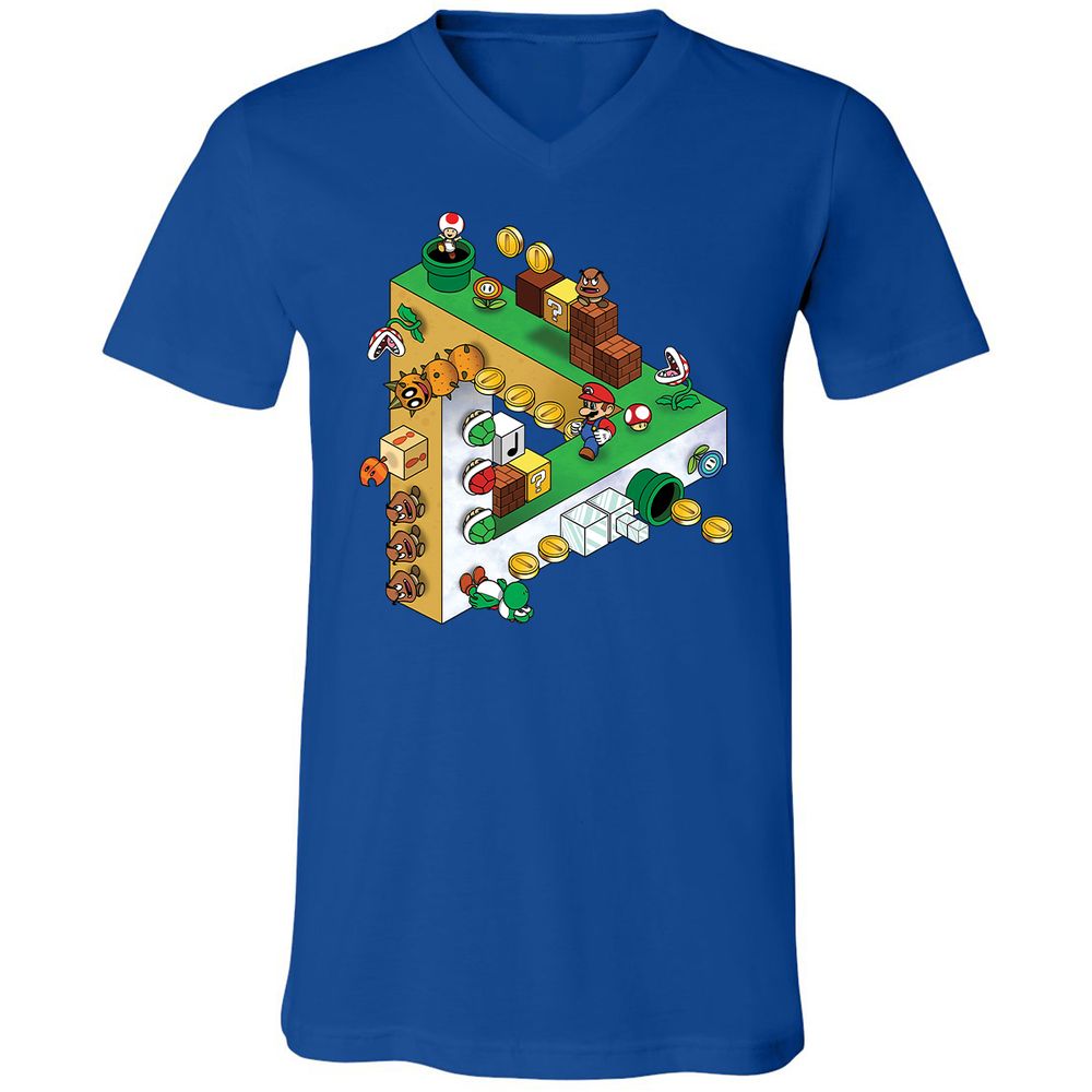 Unisex V-Neck T-Shirt - 9BHGWU5W - True Royal - 4