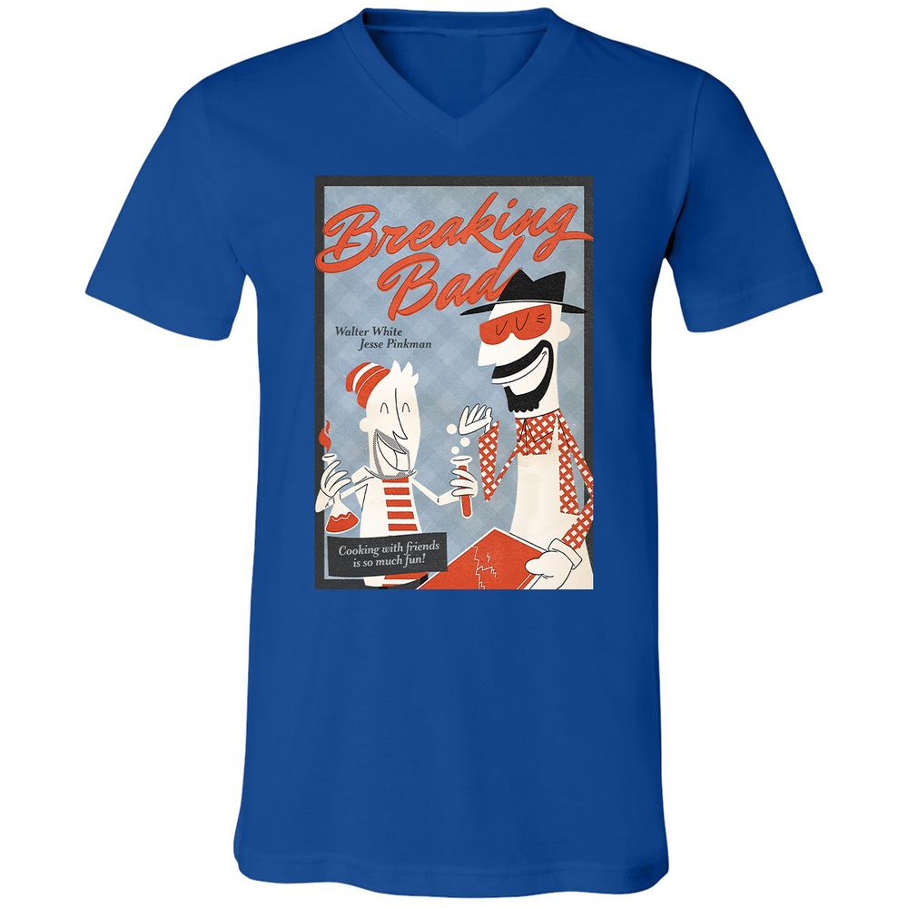 Unisex V-Neck T-Shirt - 3C5ZK7QT - True Royal - 4