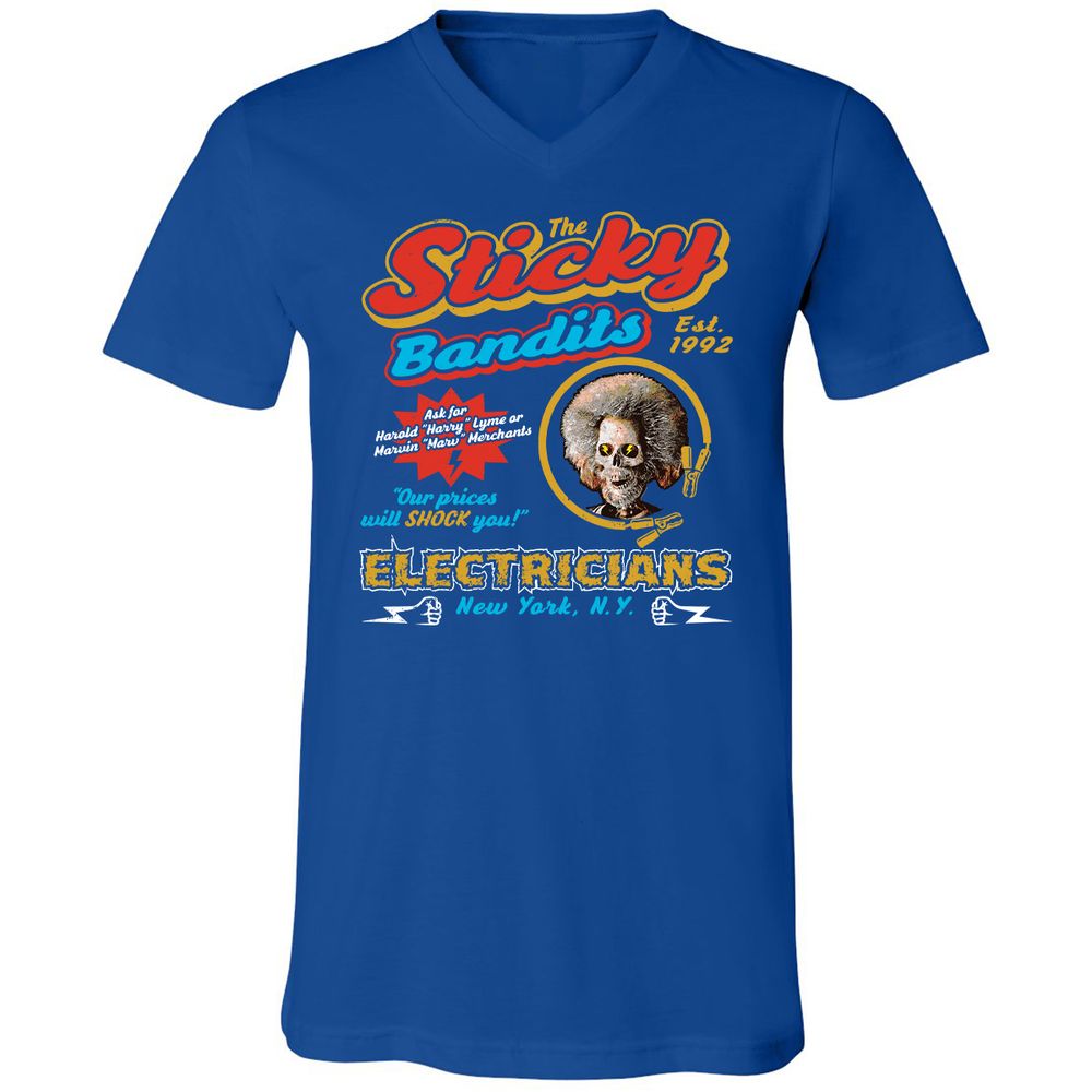 Unisex V-Neck T-Shirt - KJF7PV6Q - True Royal - 4