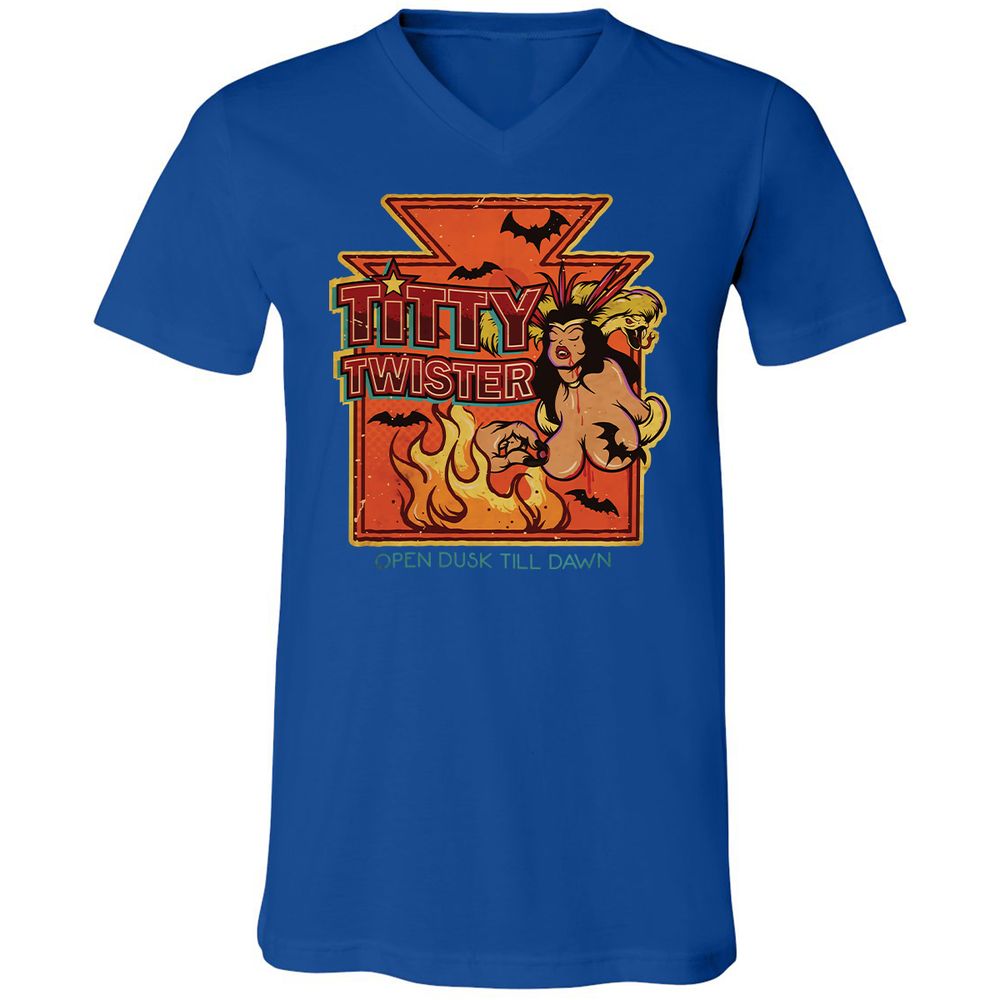 Unisex V-Neck T-Shirt - UMUWJ6LJ - True Royal - 4