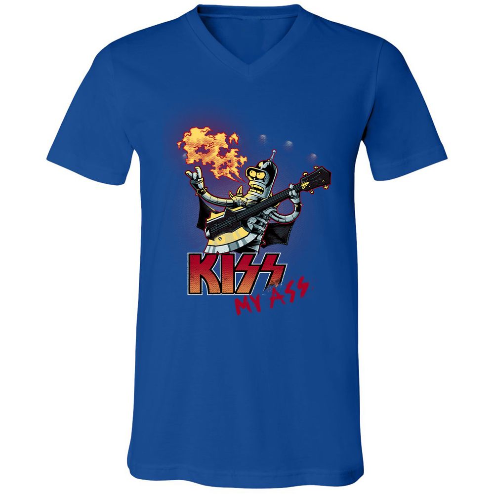 Unisex V-Neck T-Shirt - 385QWLQB - True Royal - 4