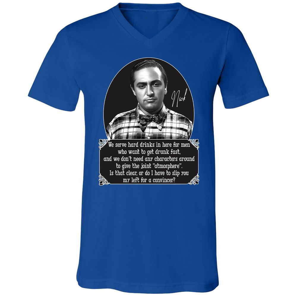 Unisex V-Neck T-Shirt - HN55QJZX - True Royal - 4