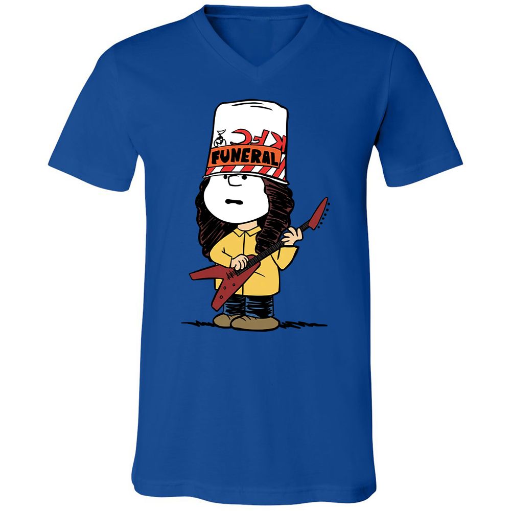 Unisex V-Neck T-Shirt - JKBJ6XKP - True Royal - 4