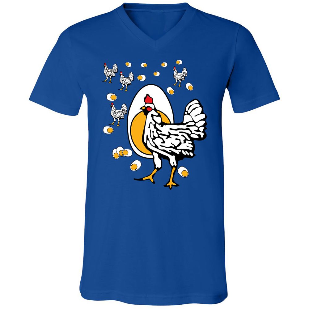 Unisex V-Neck T-Shirt - HEM4Y7J5 - True Royal - 4