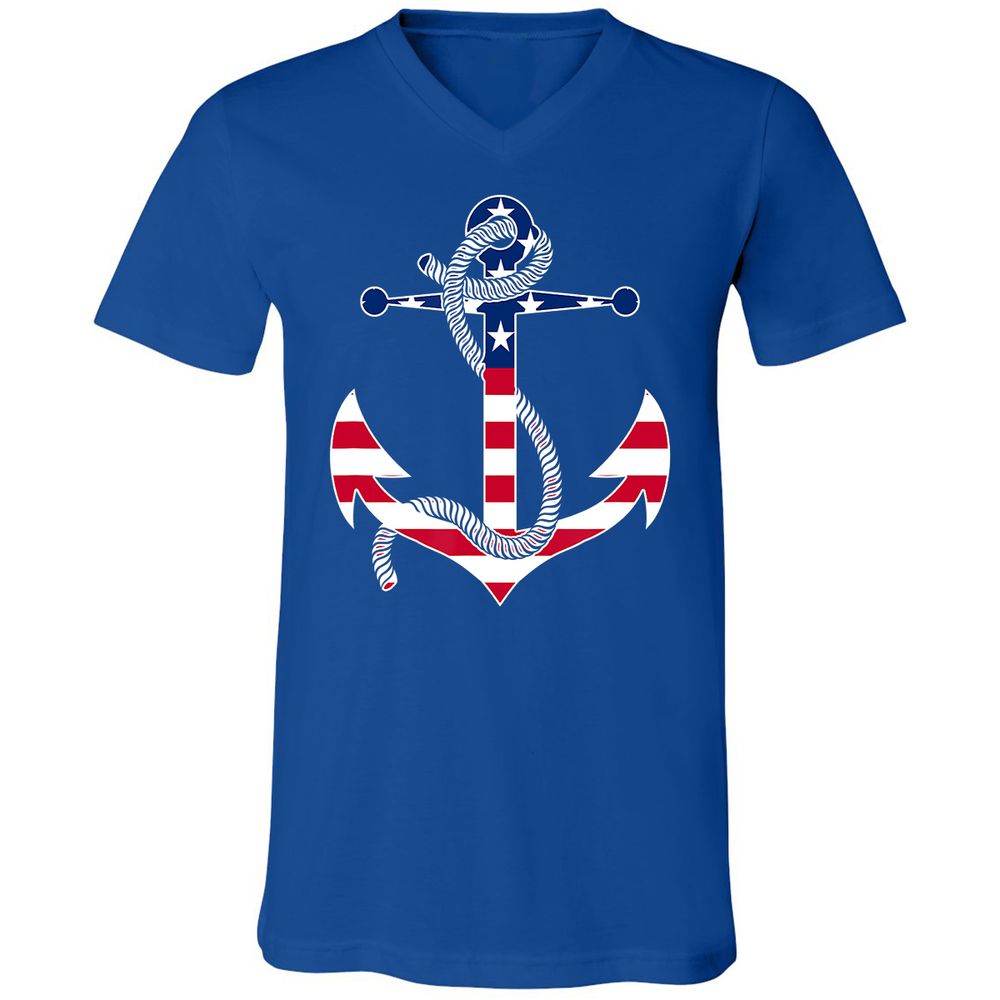 Unisex V-Neck T-Shirt - 828YVZWA - True Royal - 4