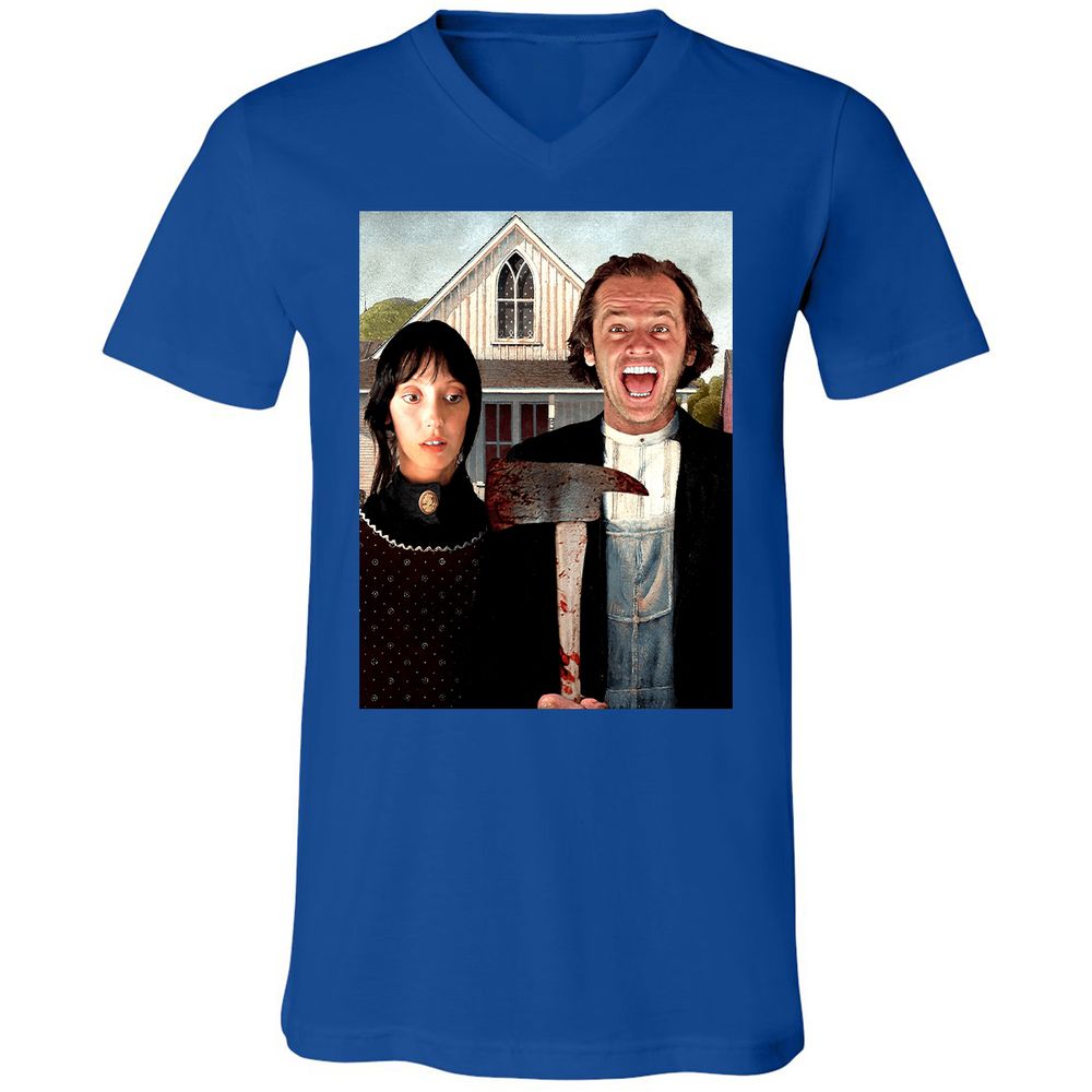 Unisex V-Neck T-Shirt - T1BJ8QQF - True Royal - 4