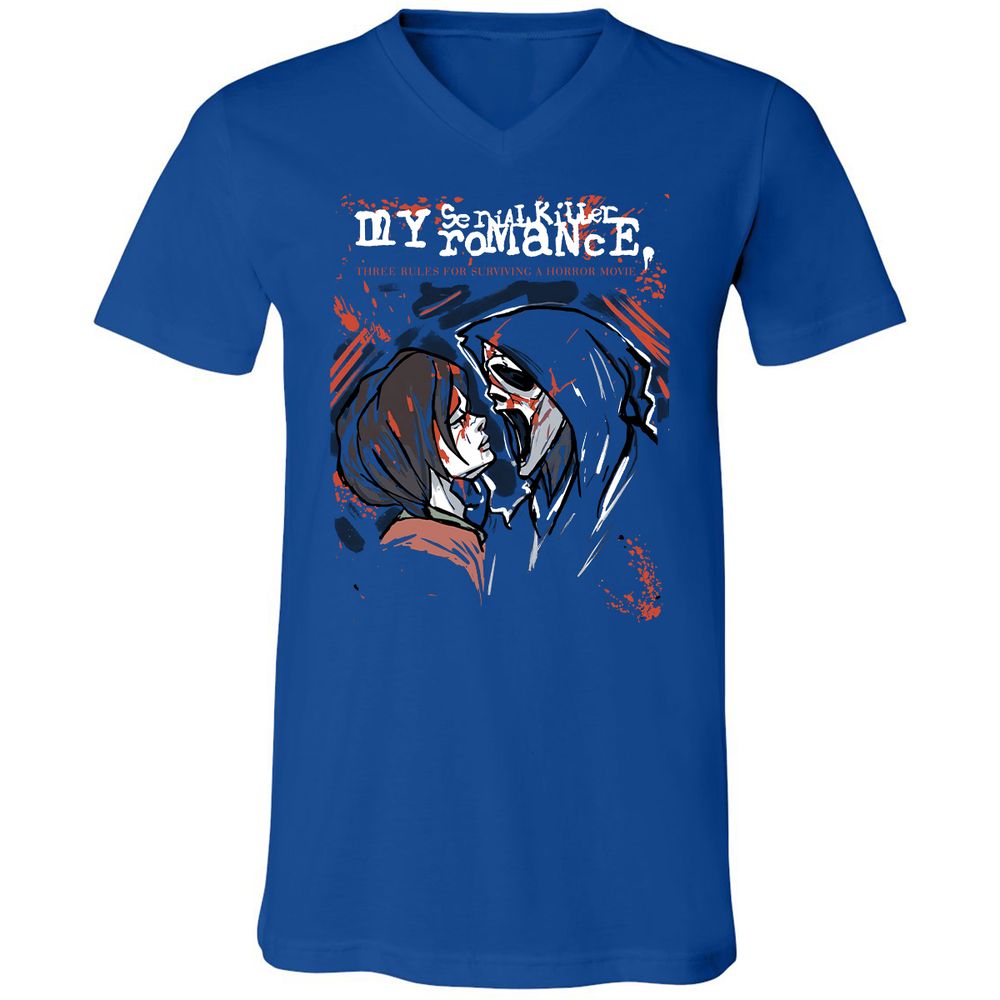 Unisex V-Neck T-Shirt - ZMH1YRED - True Royal - 4