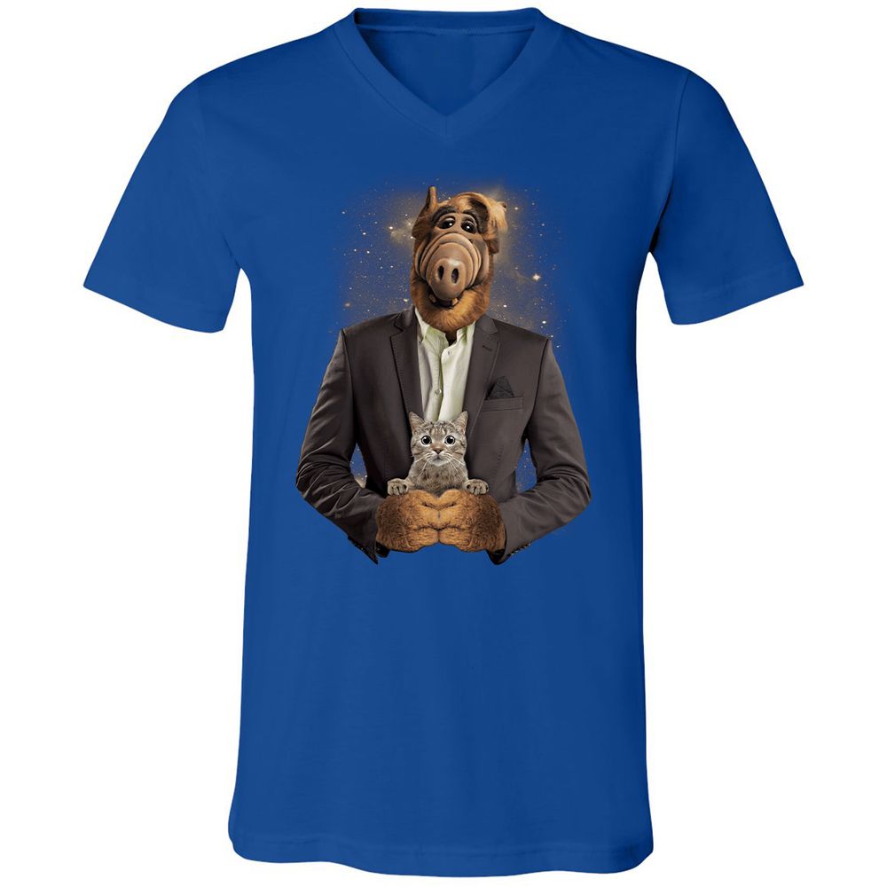 Unisex V-Neck T-Shirt - RHFGZGKW - True Royal - 4