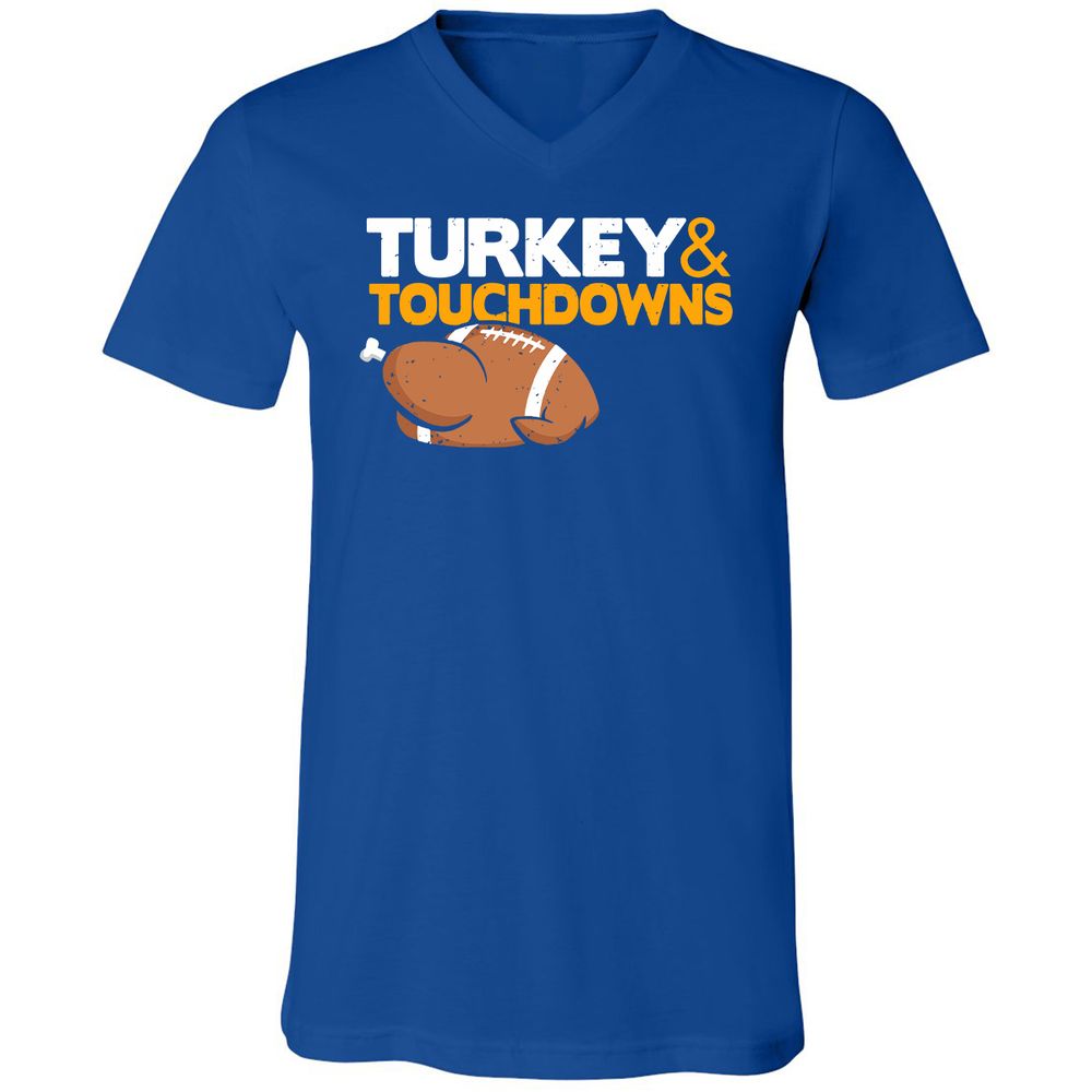 Unisex V-Neck T-Shirt - W4GQFJ7D - True Royal - 4