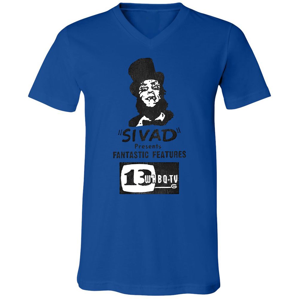 Unisex V-Neck T-Shirt - HMFLJQKL - True Royal - 4