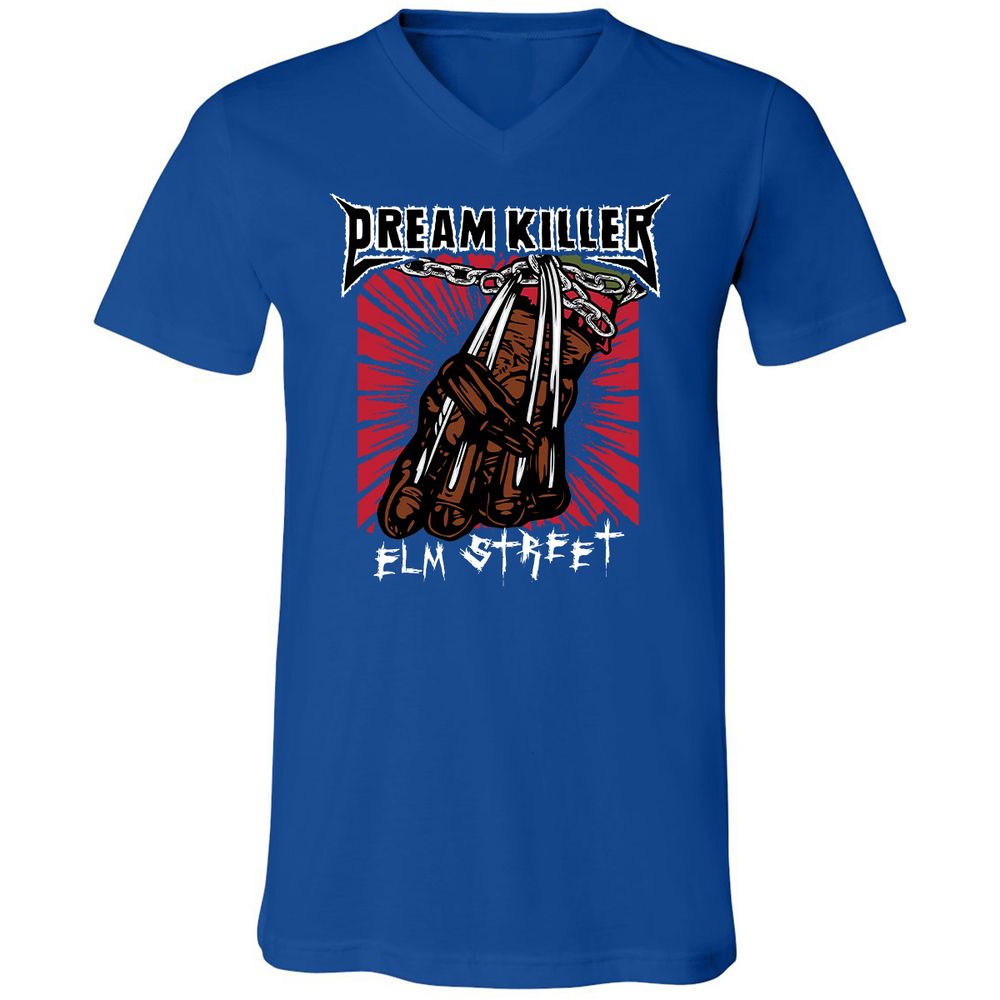 Unisex V-Neck T-Shirt - QSZ7NX4T - True Royal - 4