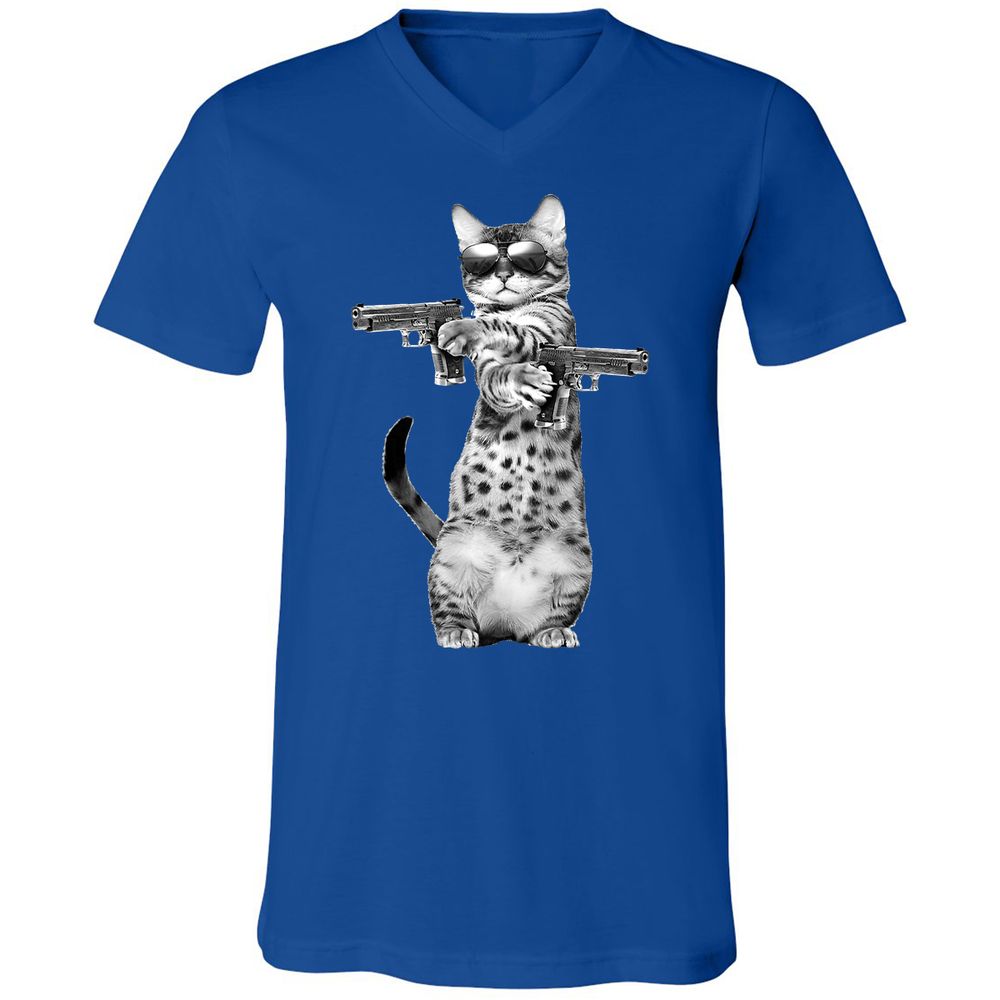Unisex V-Neck T-Shirt - Q25L79X5 - True Royal - 4