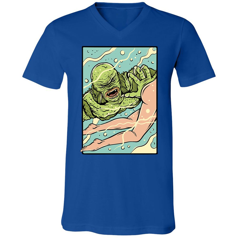 Unisex V-Neck T-Shirt - 6R6AJ4QU - True Royal - 4