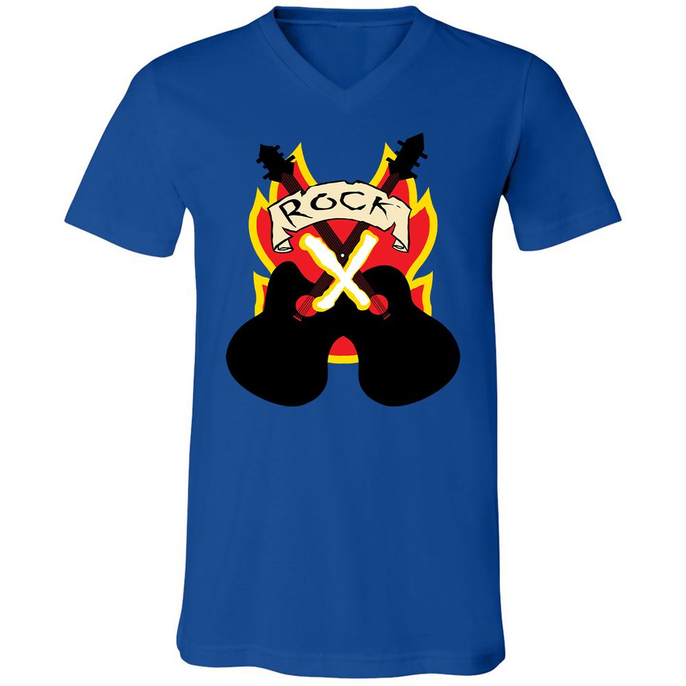 Unisex V-Neck T-Shirt - QAJMSDKZ - True Royal - 4