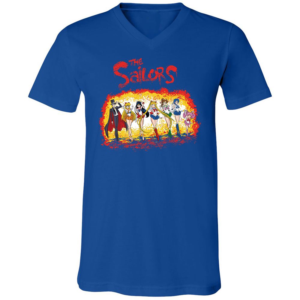 Unisex V-Neck T-Shirt - TJEQEL99 - True Royal - 4
