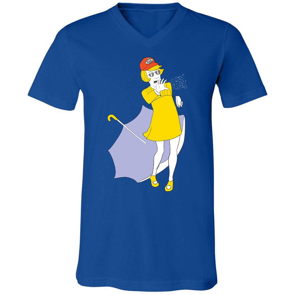 Unisex V-Neck T-Shirt - 5D4HQNTJ - True Royal - 4