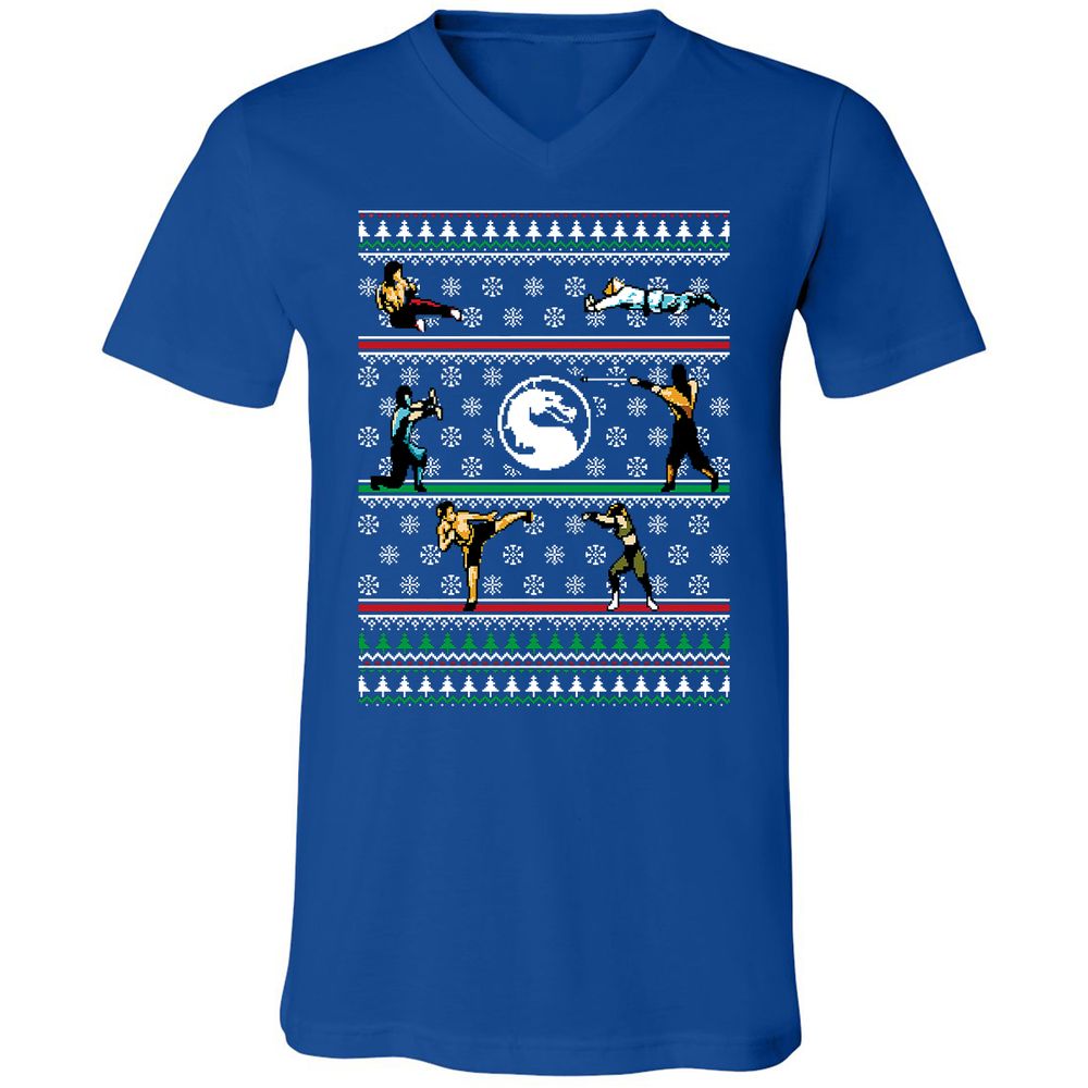 Unisex V-Neck T-Shirt - FEUL3ETK - True Royal - 4