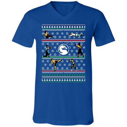 Unisex V-Neck T-Shirt - FEUL3ETK - True Royal - 4