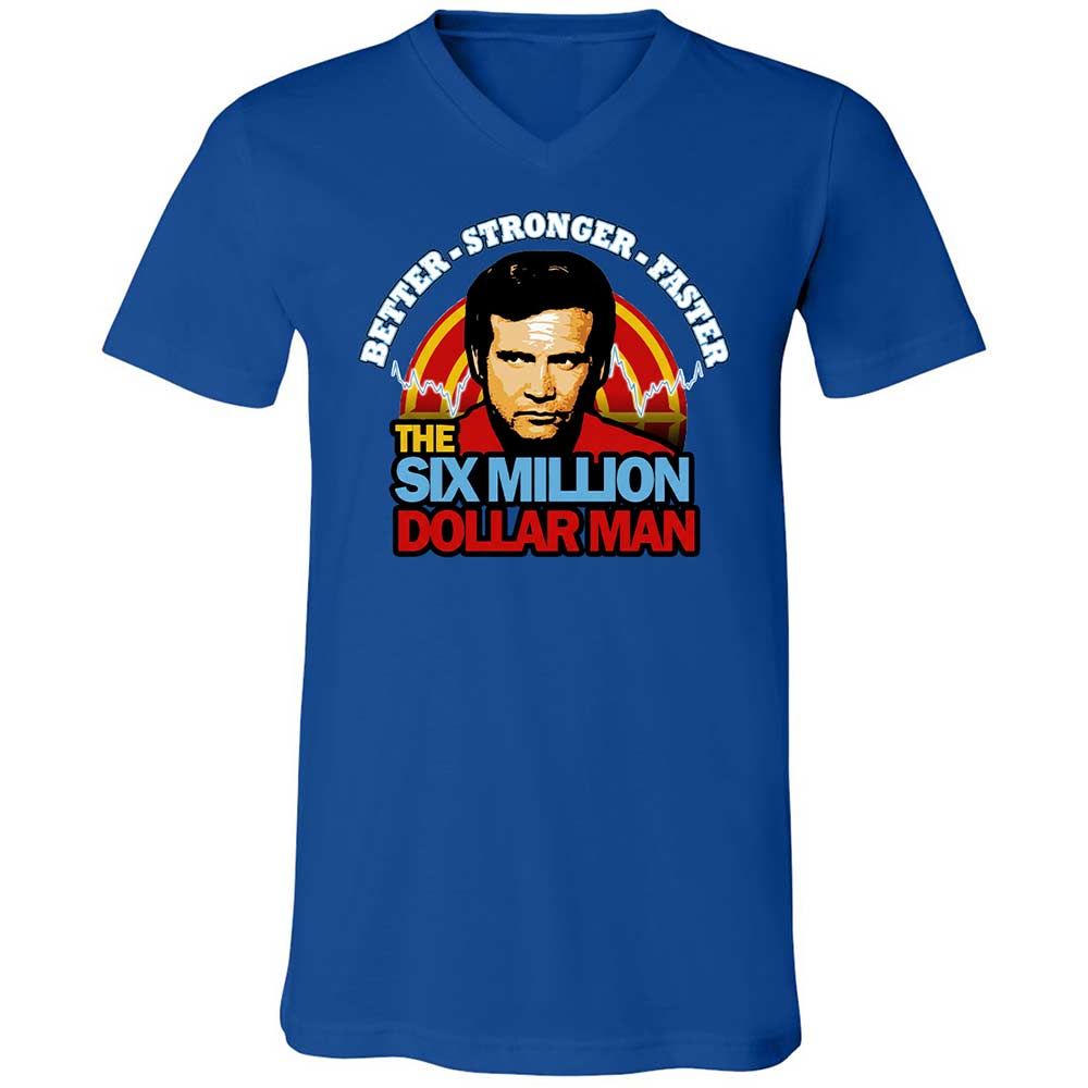 Unisex V-Neck T-Shirt - QSMJH3KN - True Royal - 4