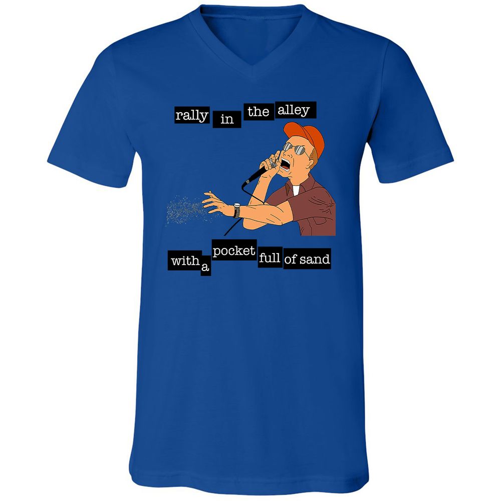 Unisex V-Neck T-Shirt - HADNDM8E - True Royal - 4