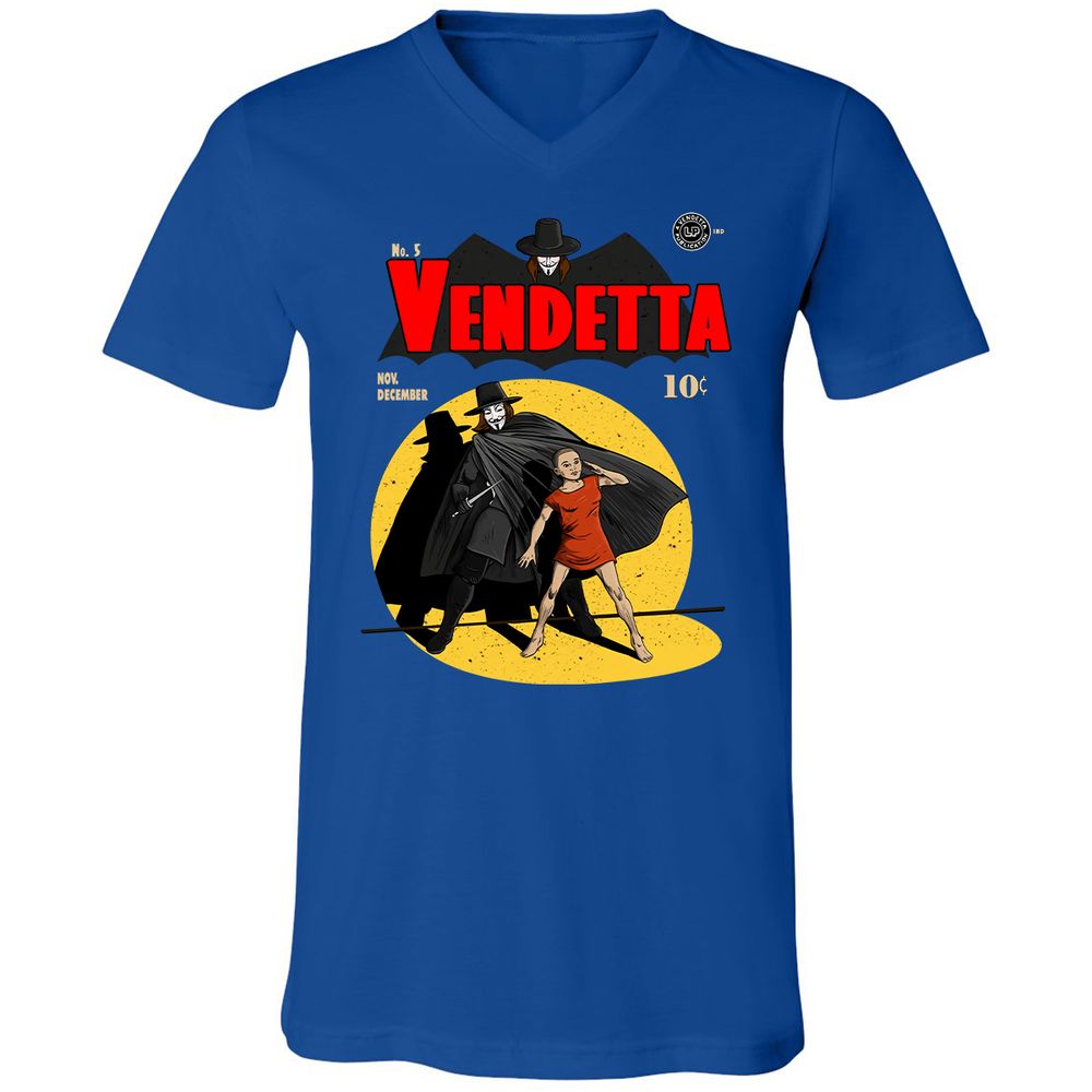 Unisex V-Neck T-Shirt - Q3BPE3W5 - True Royal - 4