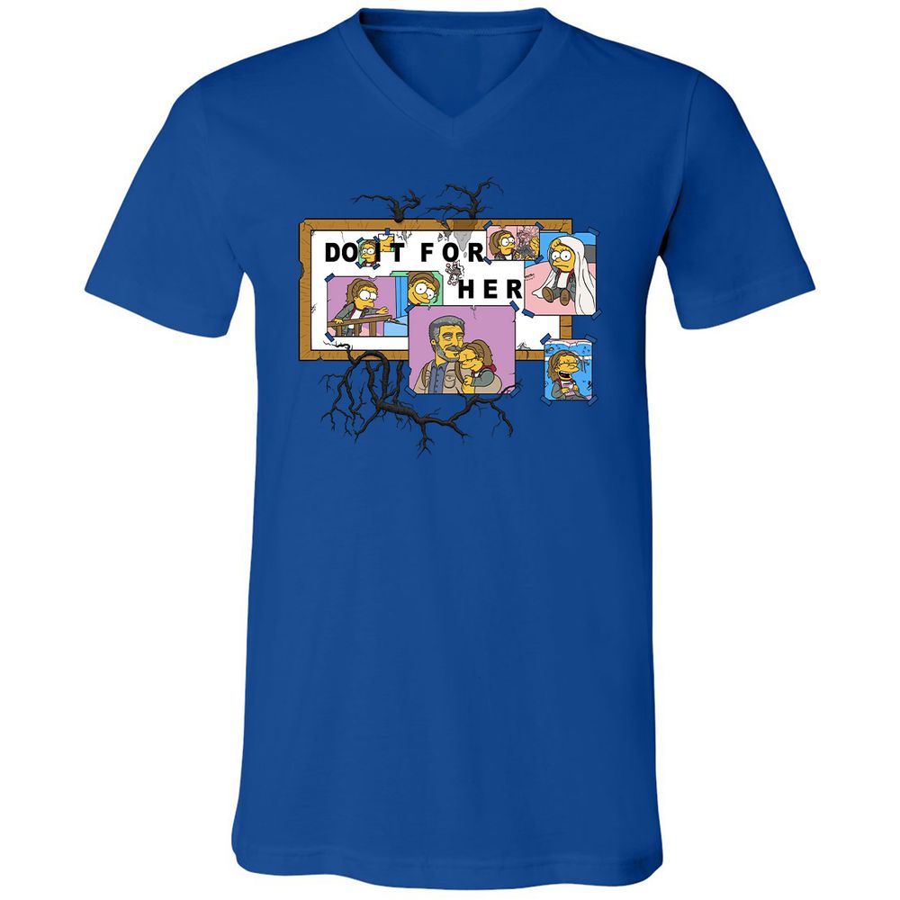 Unisex V-Neck T-Shirt - JQ1NPCKQ - True Royal - 4