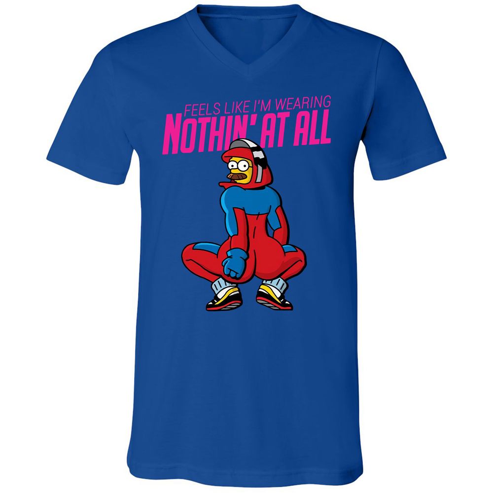 Unisex V-Neck T-Shirt - LN51LAKQ - True Royal - 4