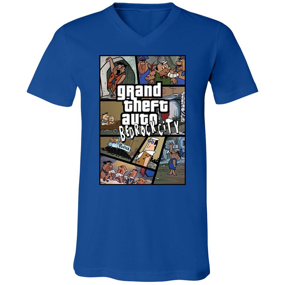 Unisex V-Neck T-Shirt - 7R8V4MEM - True Royal - 4