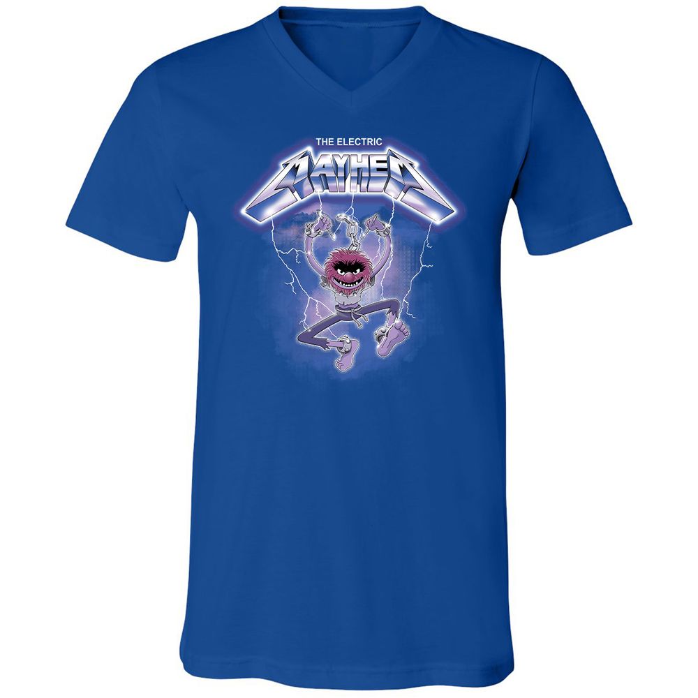 Unisex V-Neck T-Shirt - XW5RCYJD - True Royal - 4