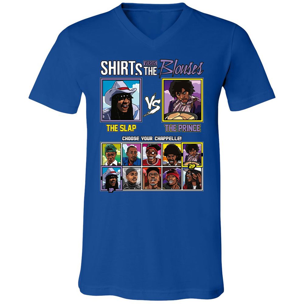 Unisex V-Neck T-Shirt - JFH958CB - True Royal - 4