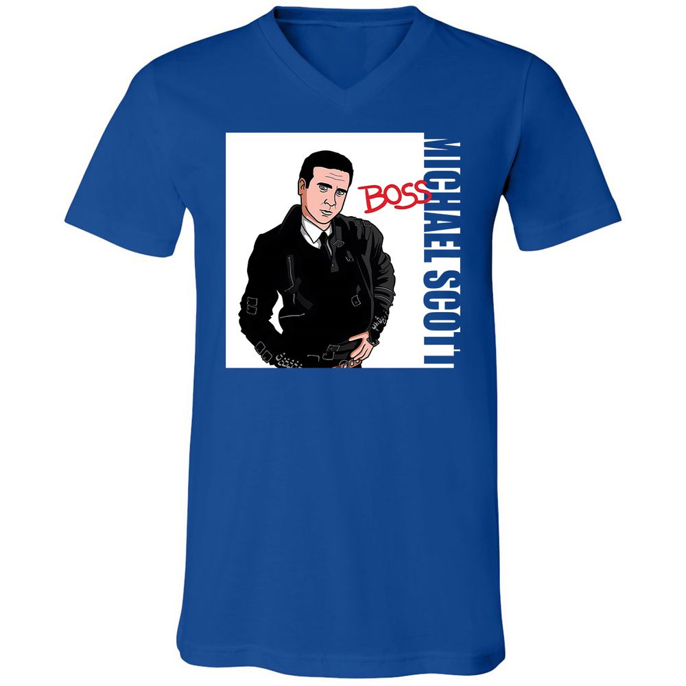 Unisex V-Neck T-Shirt - MZP4A9WC - True Royal - 4