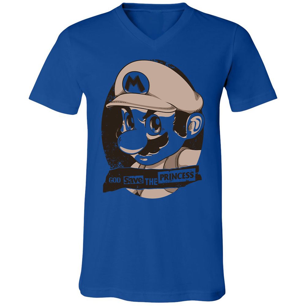 Unisex V-Neck T-Shirt - 8YQNG3G3 - True Royal - 4