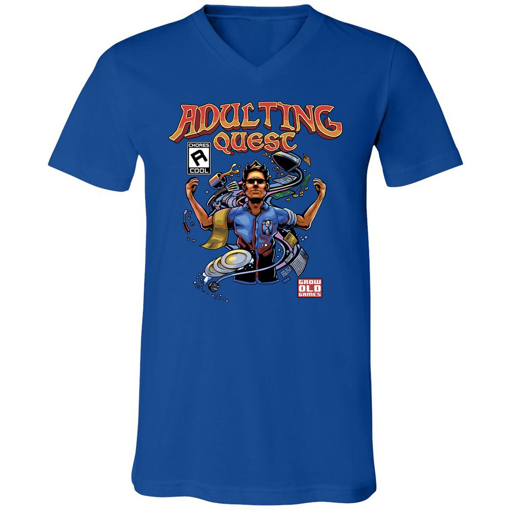 Unisex V-Neck T-Shirt - YJALKNAP - True Royal - 4