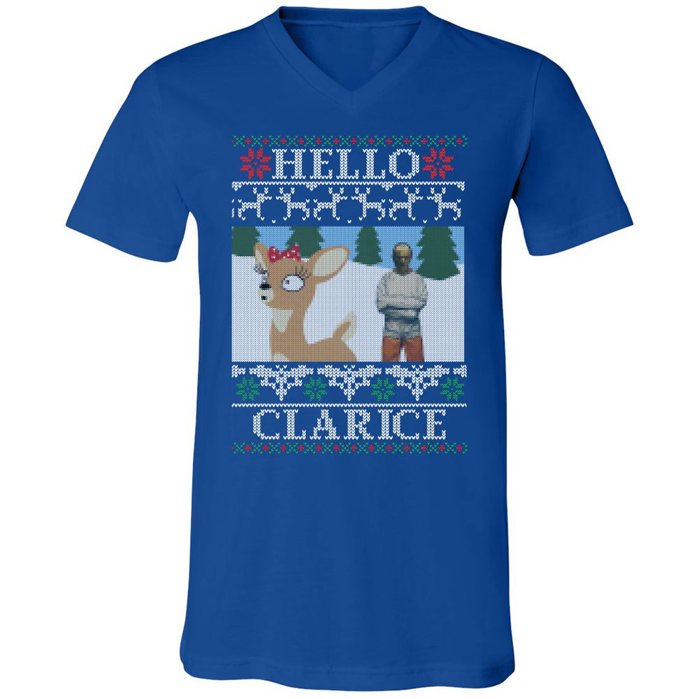 Unisex V-Neck T-Shirt - CLJSDPDF - True Royal - 4