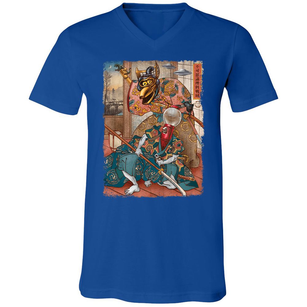 Unisex V-Neck T-Shirt - W9TTMX4X - True Royal - 4