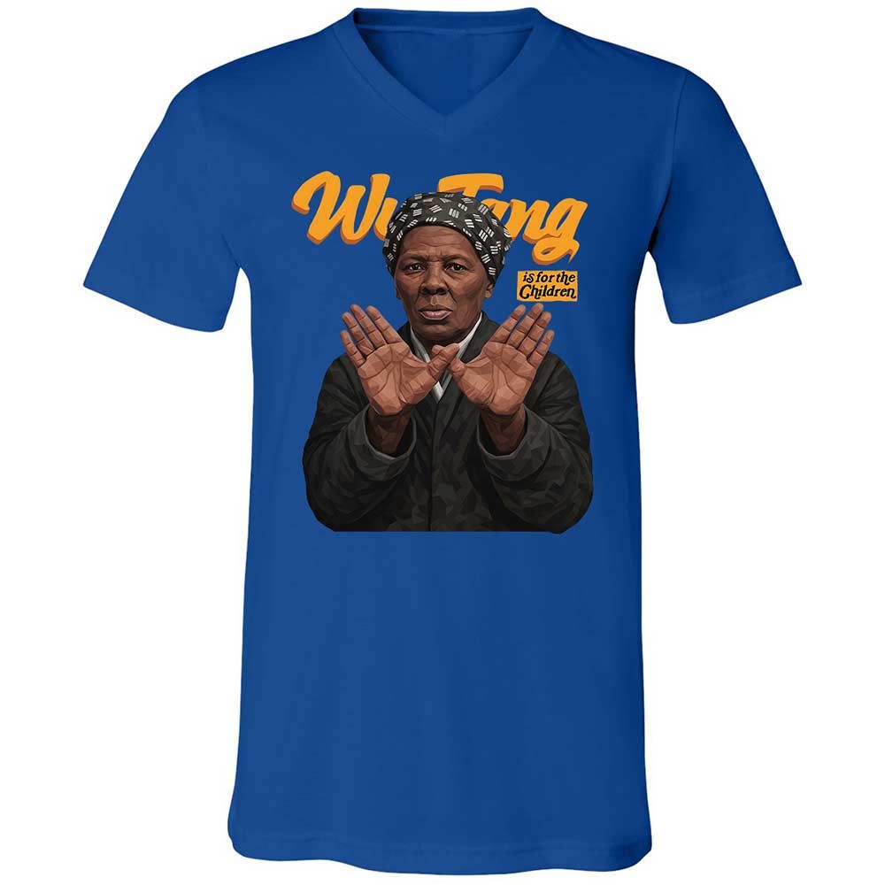 Unisex V-Neck T-Shirt - Black - True Royal - 4