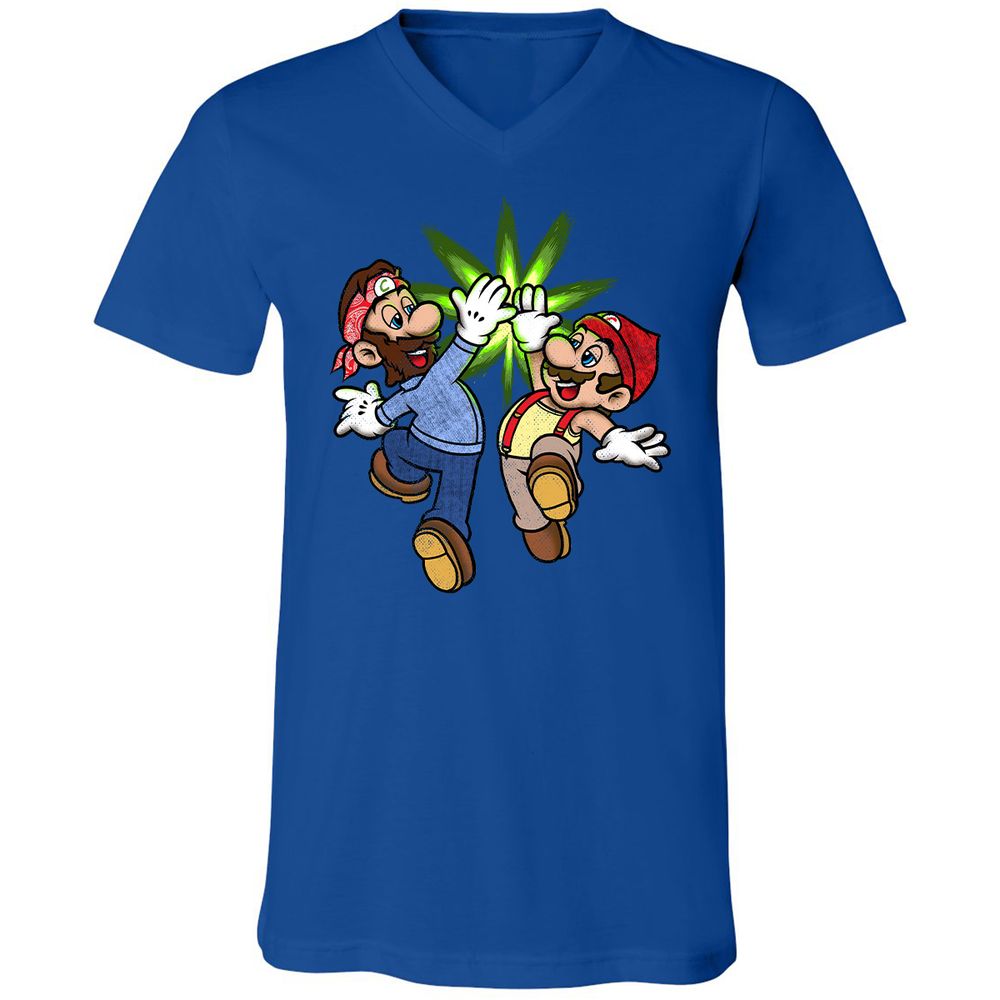 Unisex V-Neck T-Shirt - HKUP1CQE - True Royal - 4