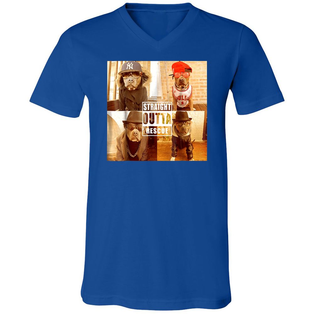 Unisex V-Neck T-Shirt - PYQ6PKWF - True Royal - 4