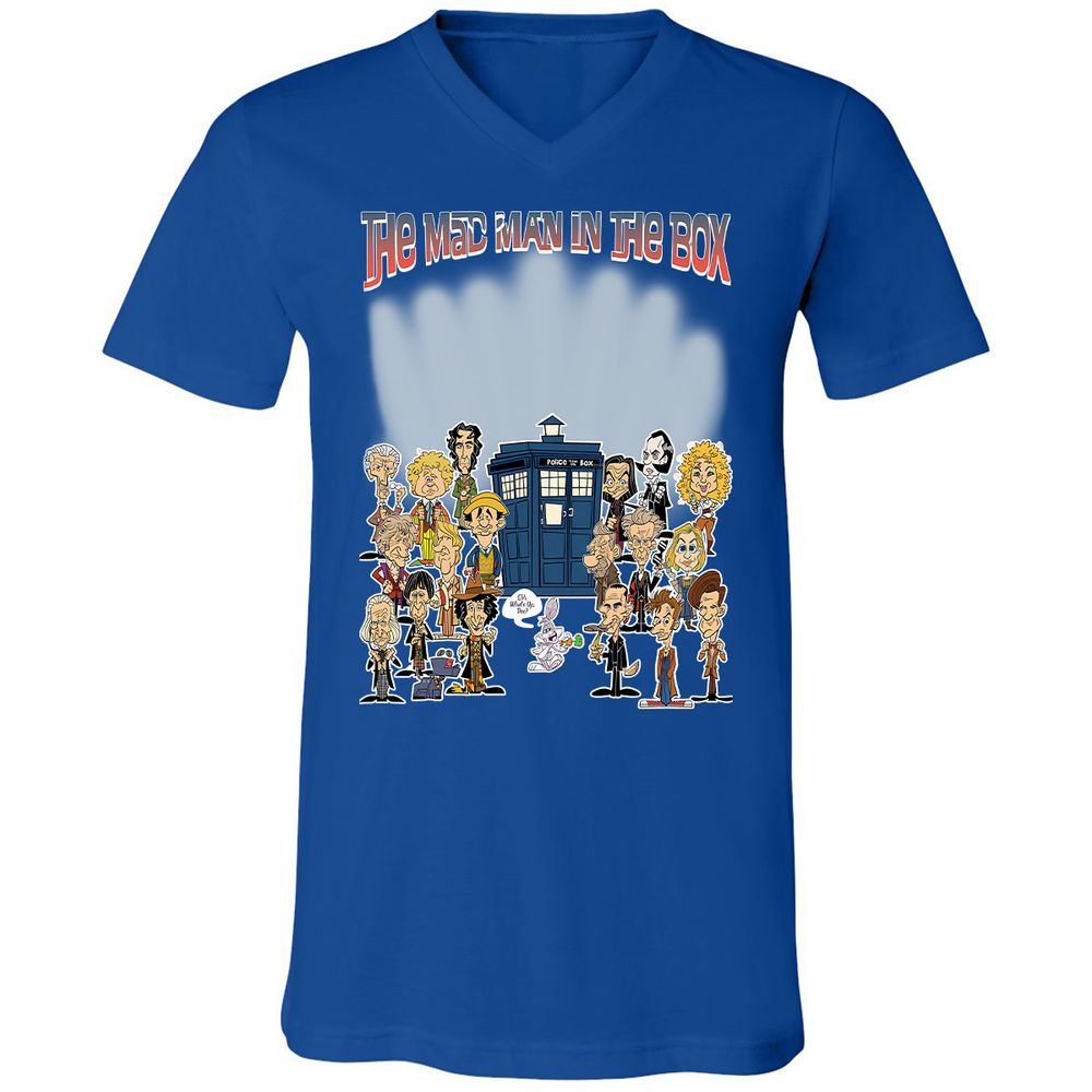 Unisex V-Neck T-Shirt - 5NBXEQFG - True Royal - 4
