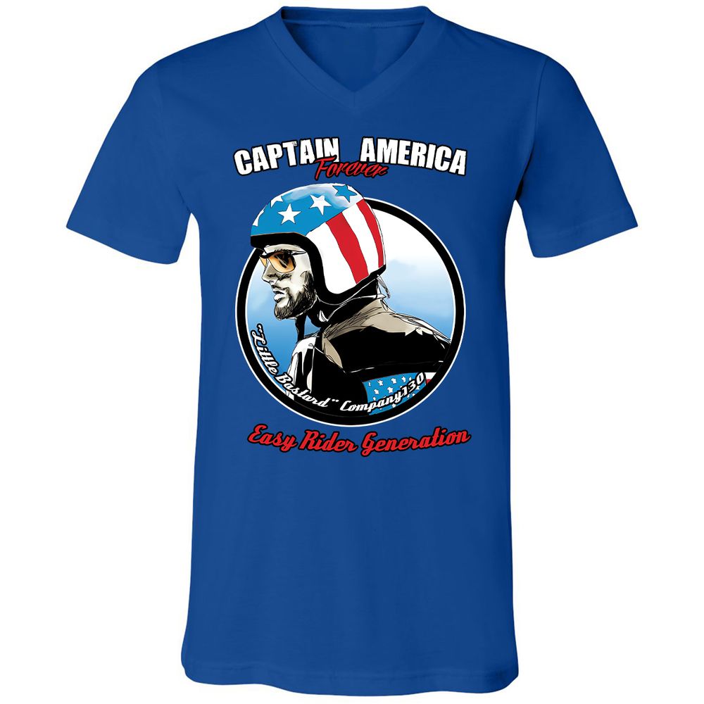Unisex V-Neck T-Shirt - YNQJ91TR - True Royal - 4
