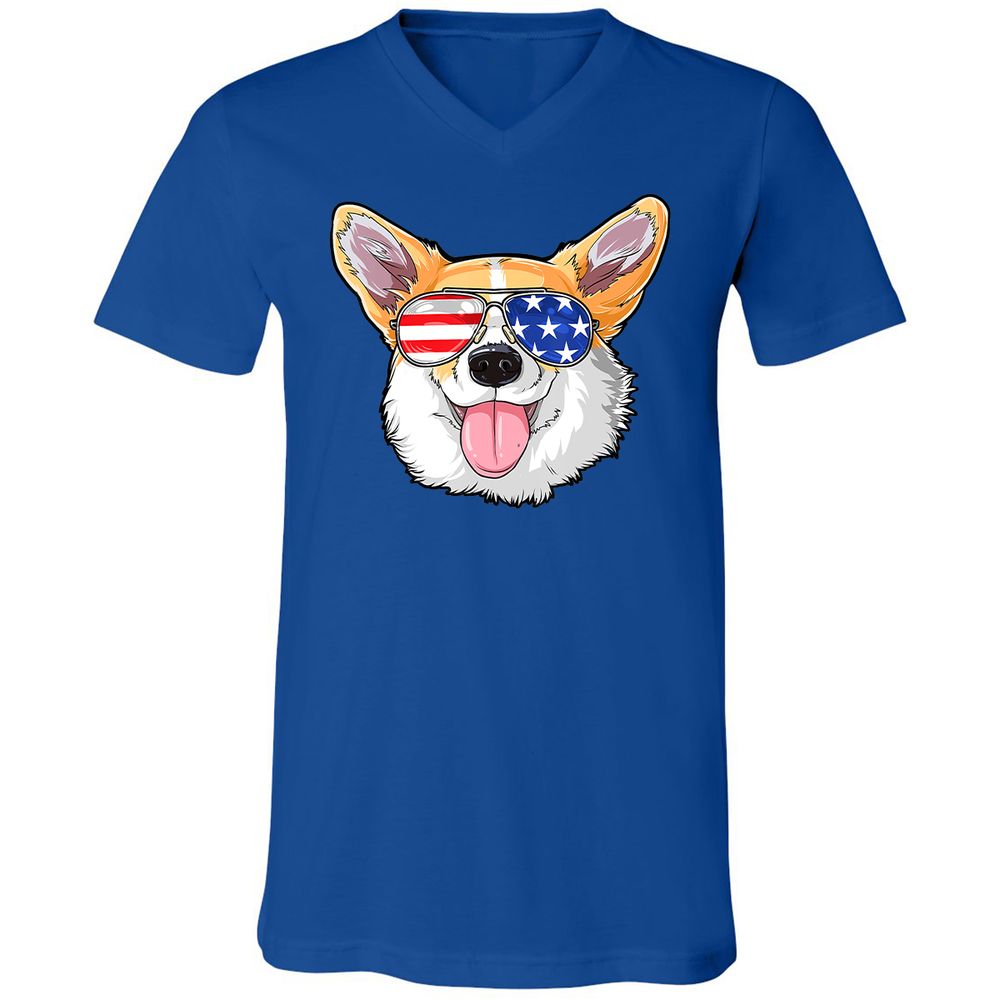 Unisex V-Neck T-Shirt - Z7UHBU8C - True Royal - 4