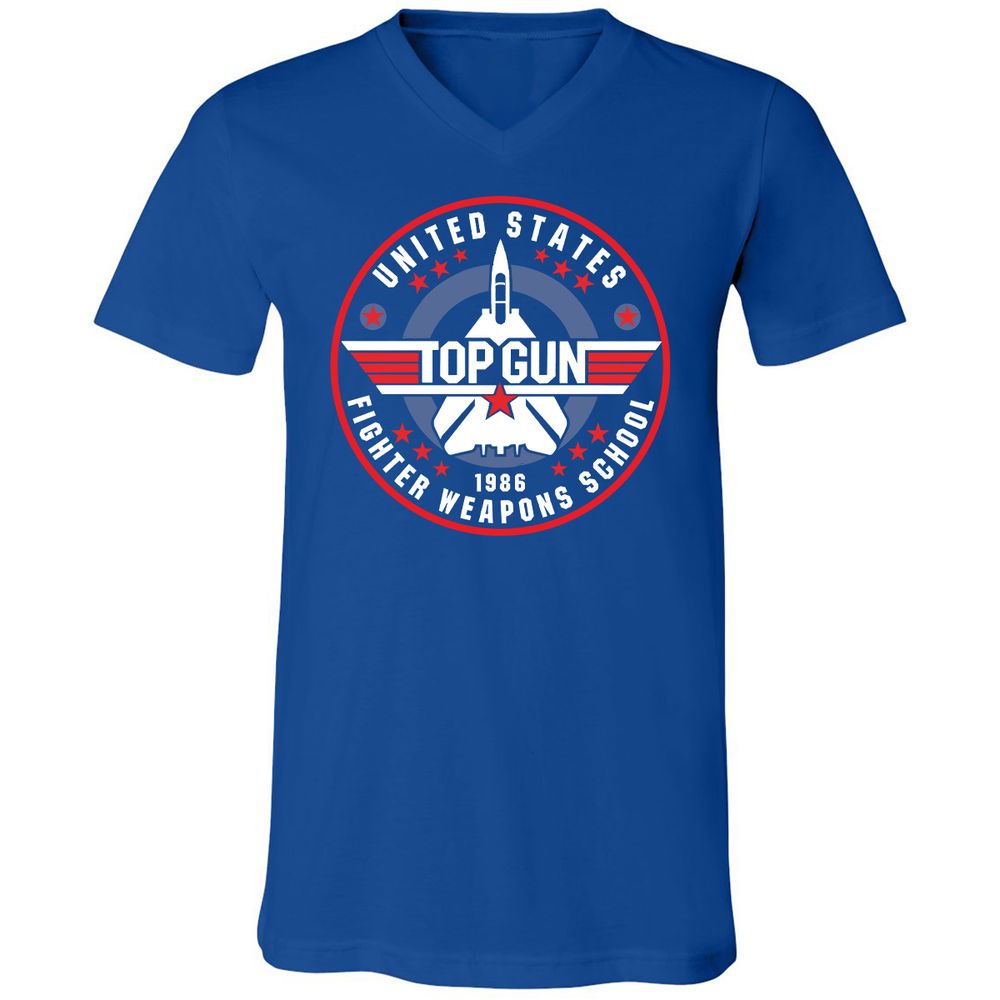 Unisex V-Neck T-Shirt - 194BU7W5 - True Royal - 4