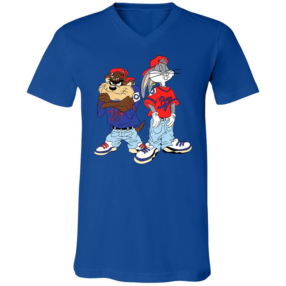 Unisex V-Neck T-Shirt - PXW7QVLE - True Royal - 4
