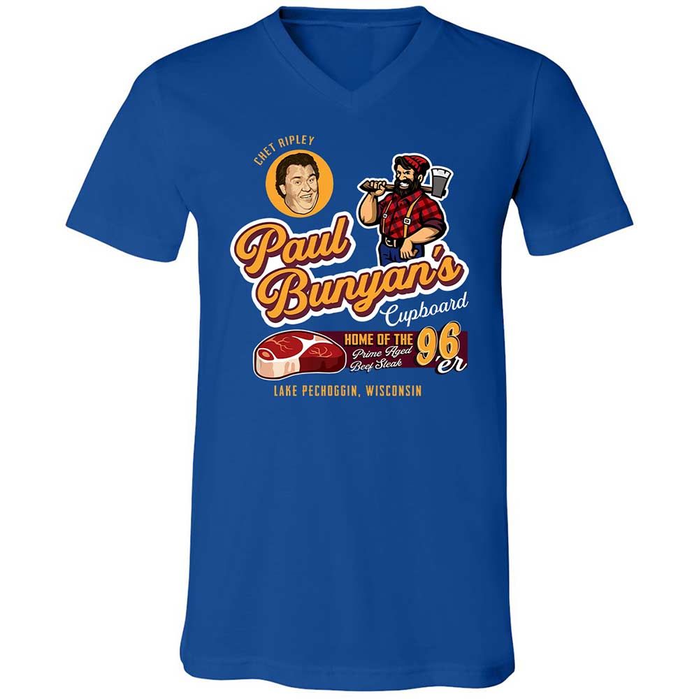 Unisex V-Neck T-Shirt - NMBQLXXF - True Royal - 4