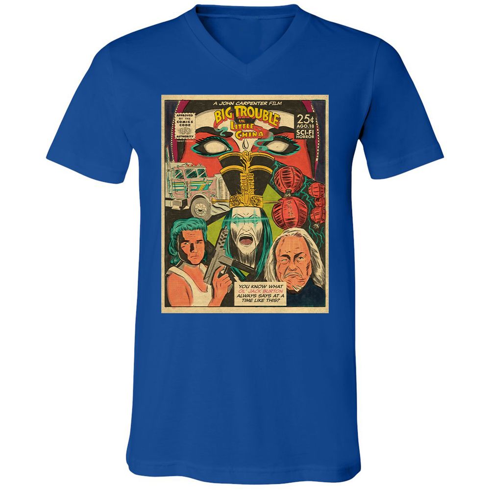 Unisex V-Neck T-Shirt - XYU8TWD1 - True Royal - 4