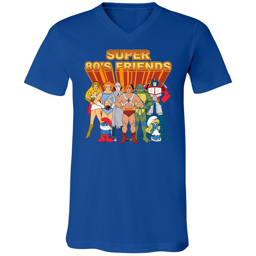 Unisex V-Neck T-Shirt - LXBDKXS9 - True Royal - 4