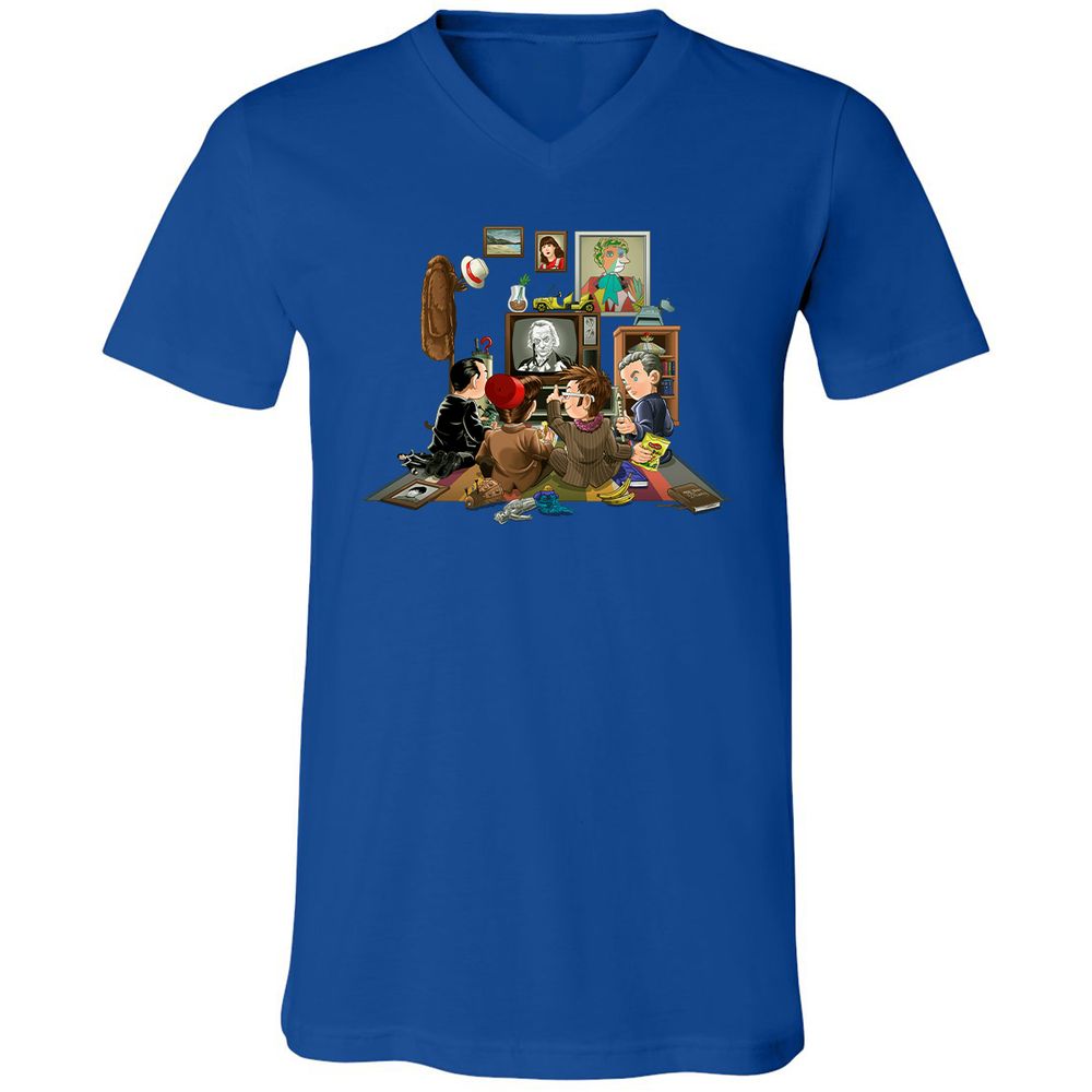 Unisex V-Neck T-Shirt - XZ6L4SJY - True Royal - 4