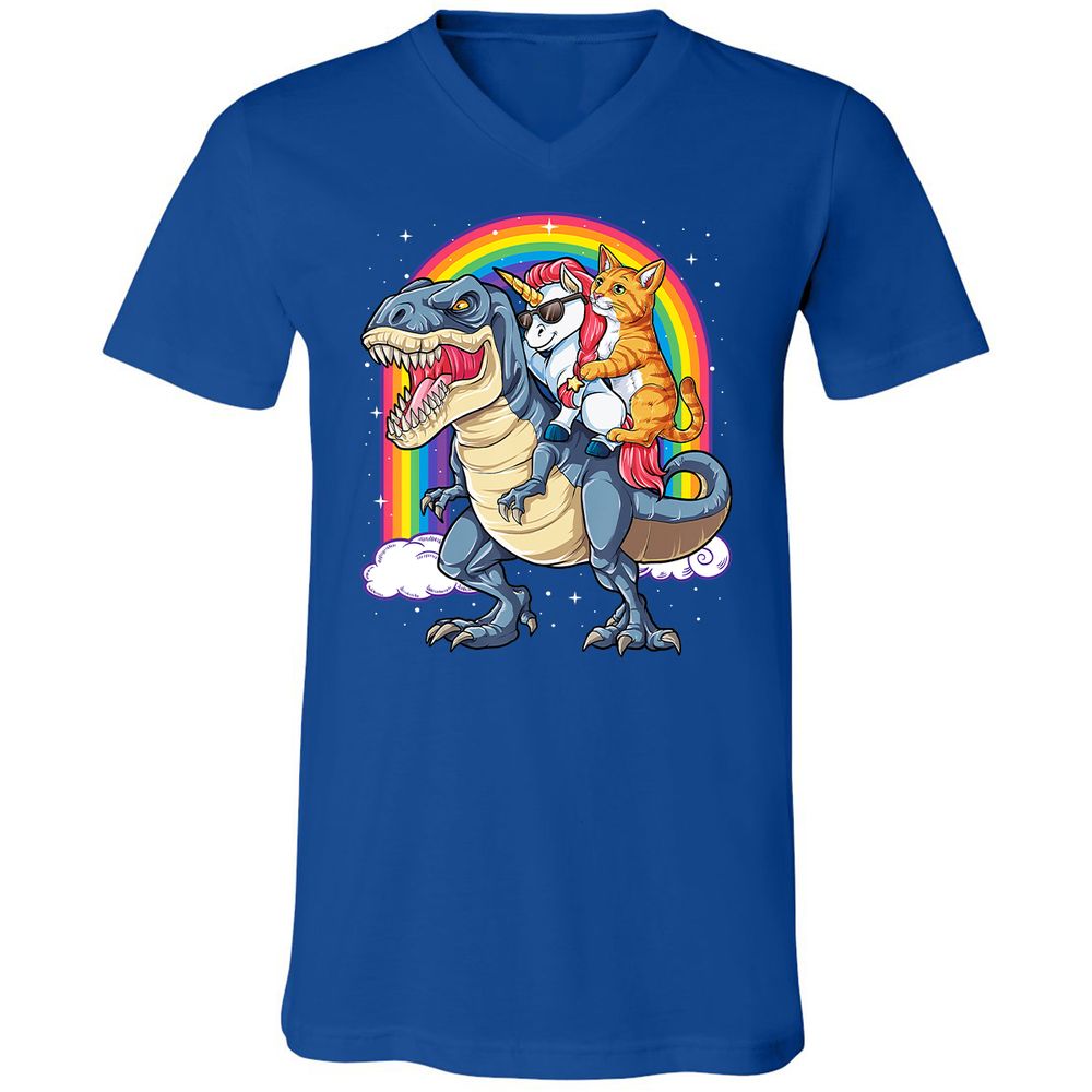 Unisex V-Neck T-Shirt - LEMNXADS - True Royal - 4