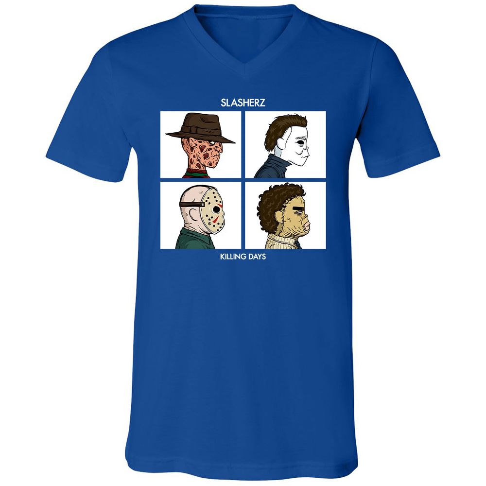 Unisex V-Neck T-Shirt - D9KU5CVK - True Royal - 4