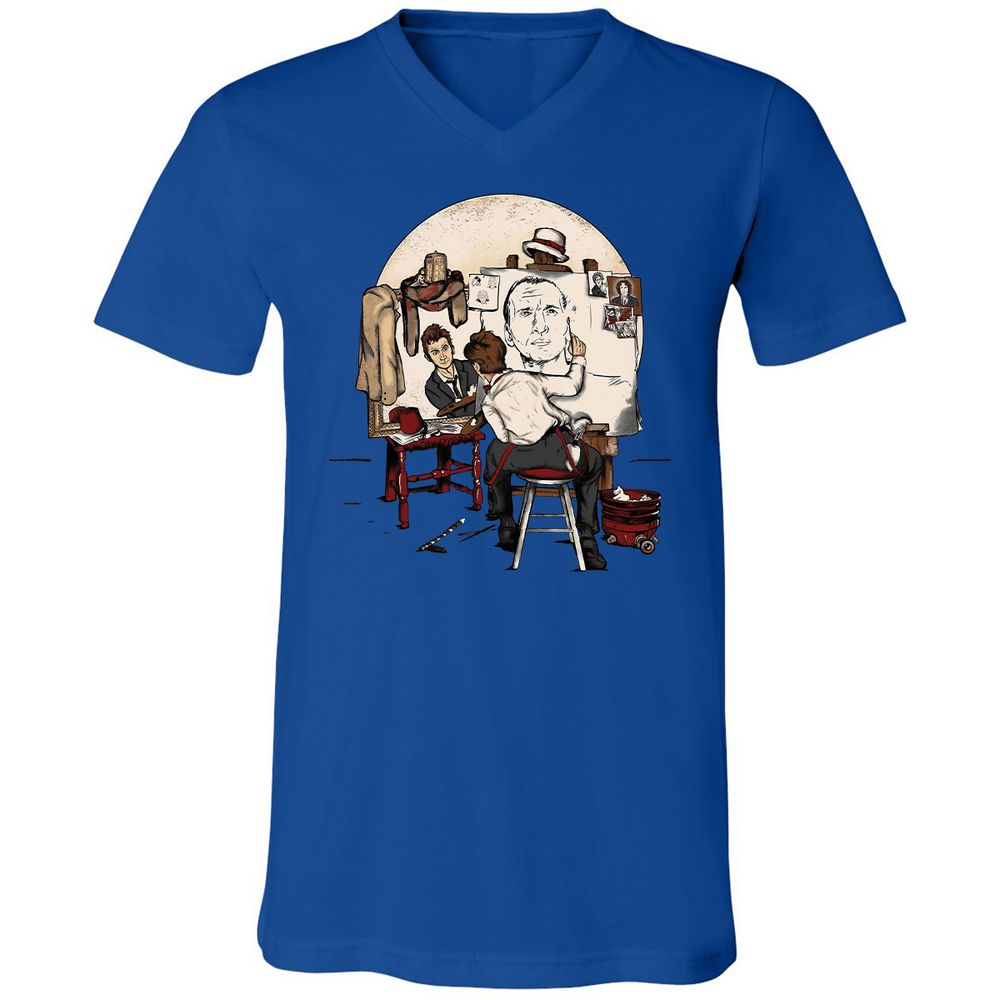 Unisex V-Neck T-Shirt - YFNADRQY - True Royal - 4
